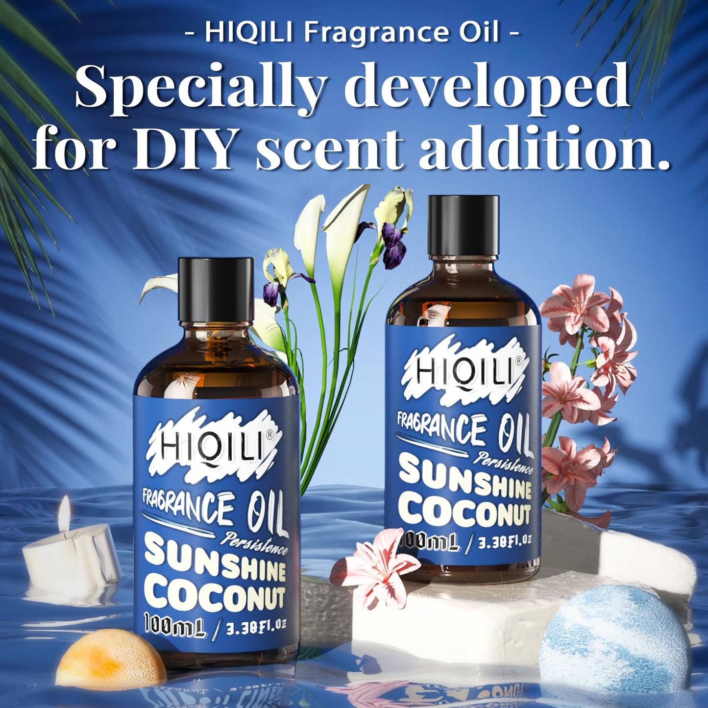 HIQILI Sunshine Coconut Fragrance Oil 100ml – Diffuser, Car Freshies, Candles & Soap