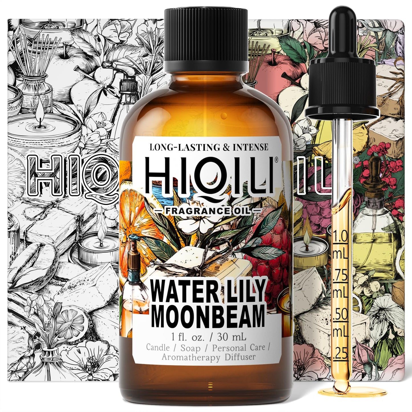 HIQILI Water Lily Moonbeam Fragrance Oil (1 oz) – Floral Scent for Diffuser, Candles, Soap & Perfume