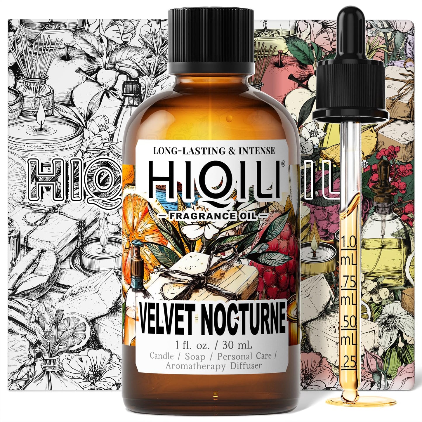 HIQILI Velvet Nocturne Fragrance Oil – Violet & Carnation, 1 oz