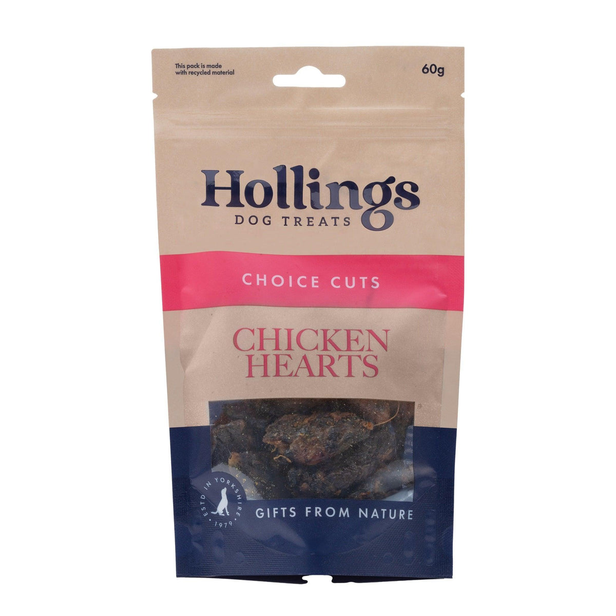 Hollings 100% Natural Chicken Hearts 60g - Case of 12