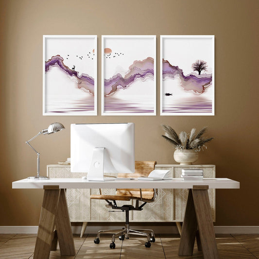 Office art | set of 3 Japanese wall art
