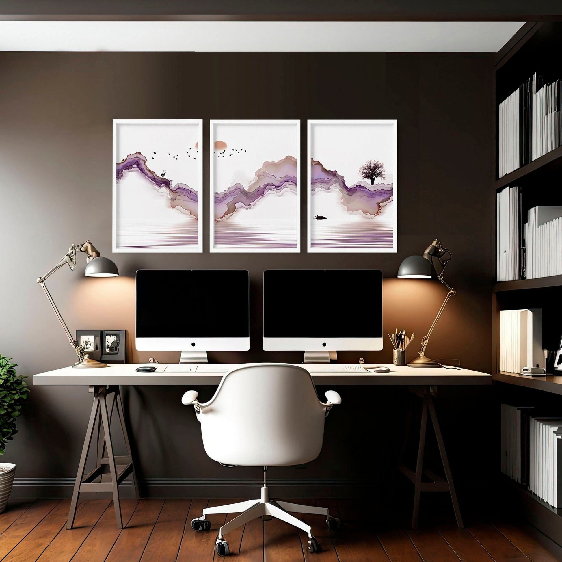 Office art | set of 3 Japanese wall art