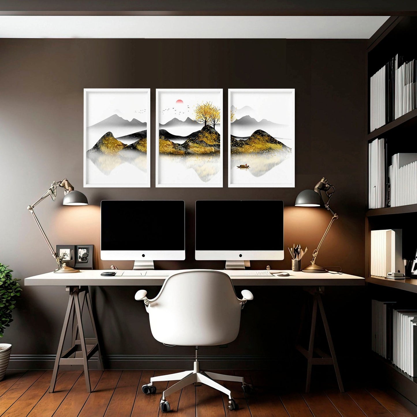Home office decor ideas | set of 3 Japanese wall art