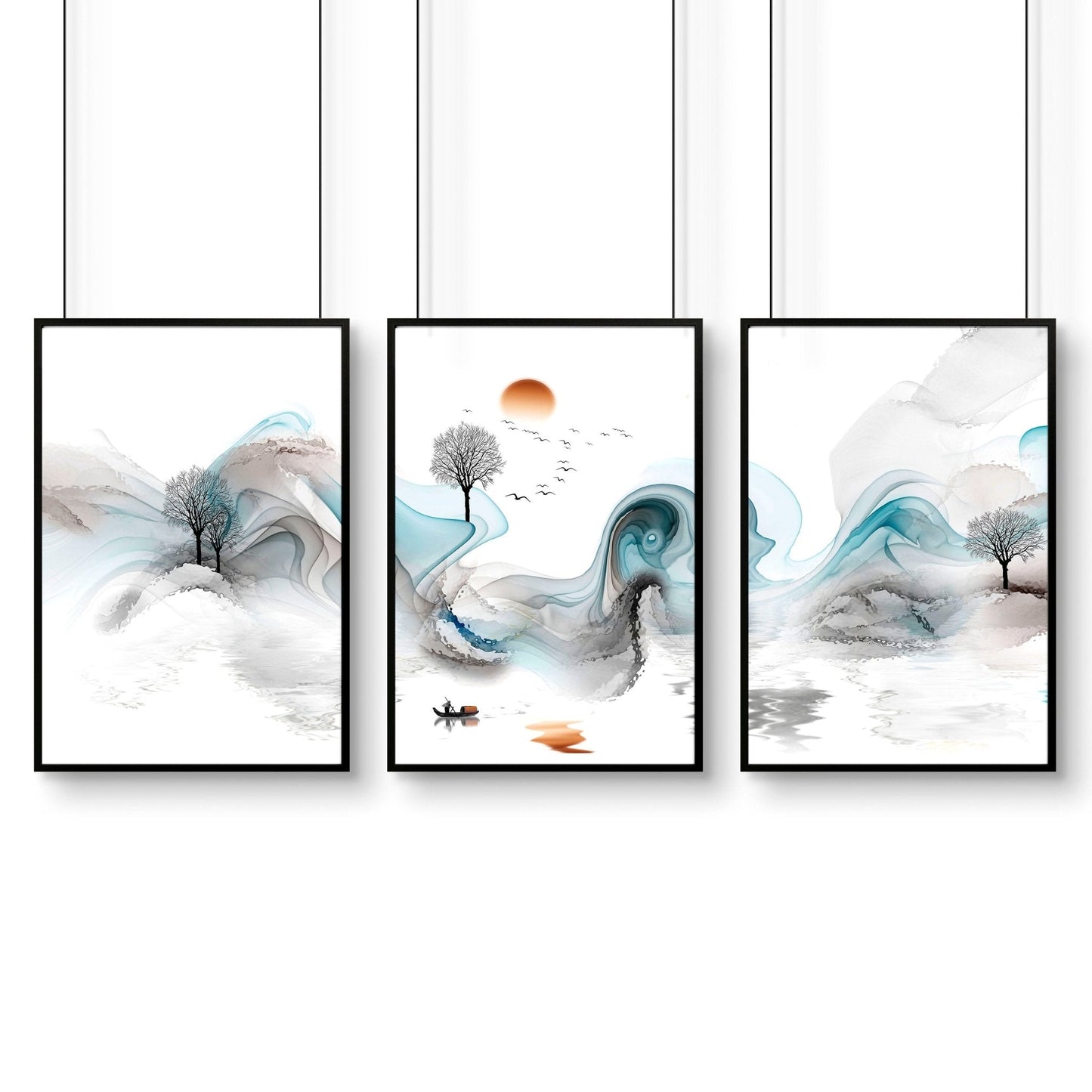 Home office prints | set of 3 framed wall art