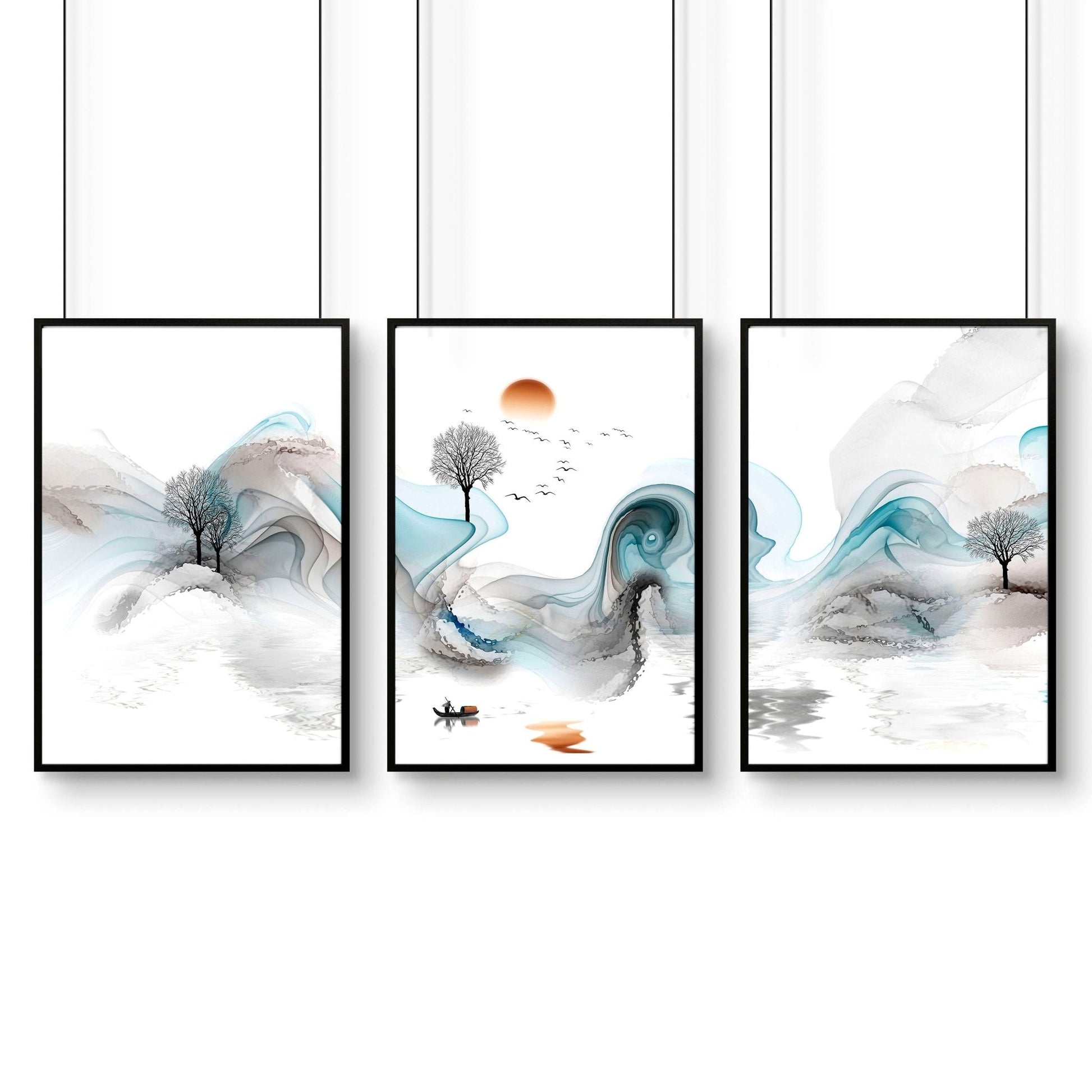 Home office prints | set of 3 framed wall art