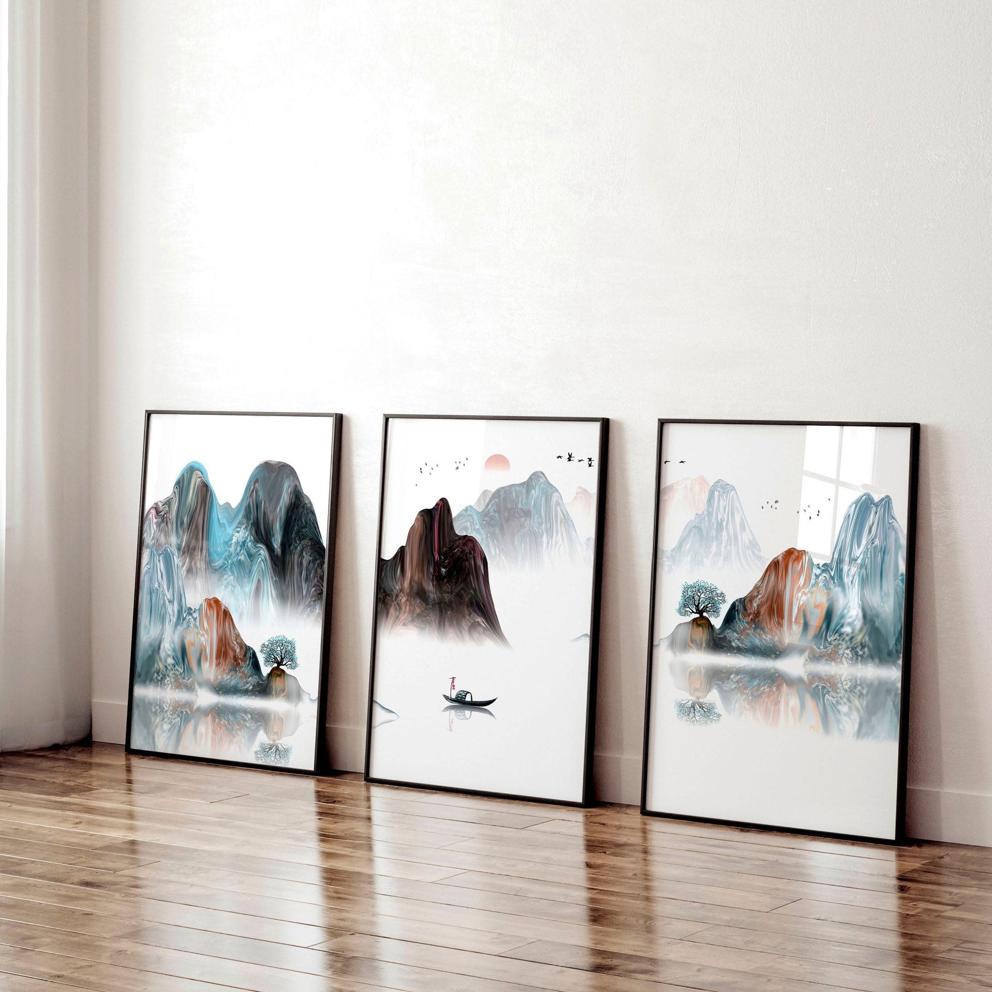 Landscape art | set of 3 wall art prints for office