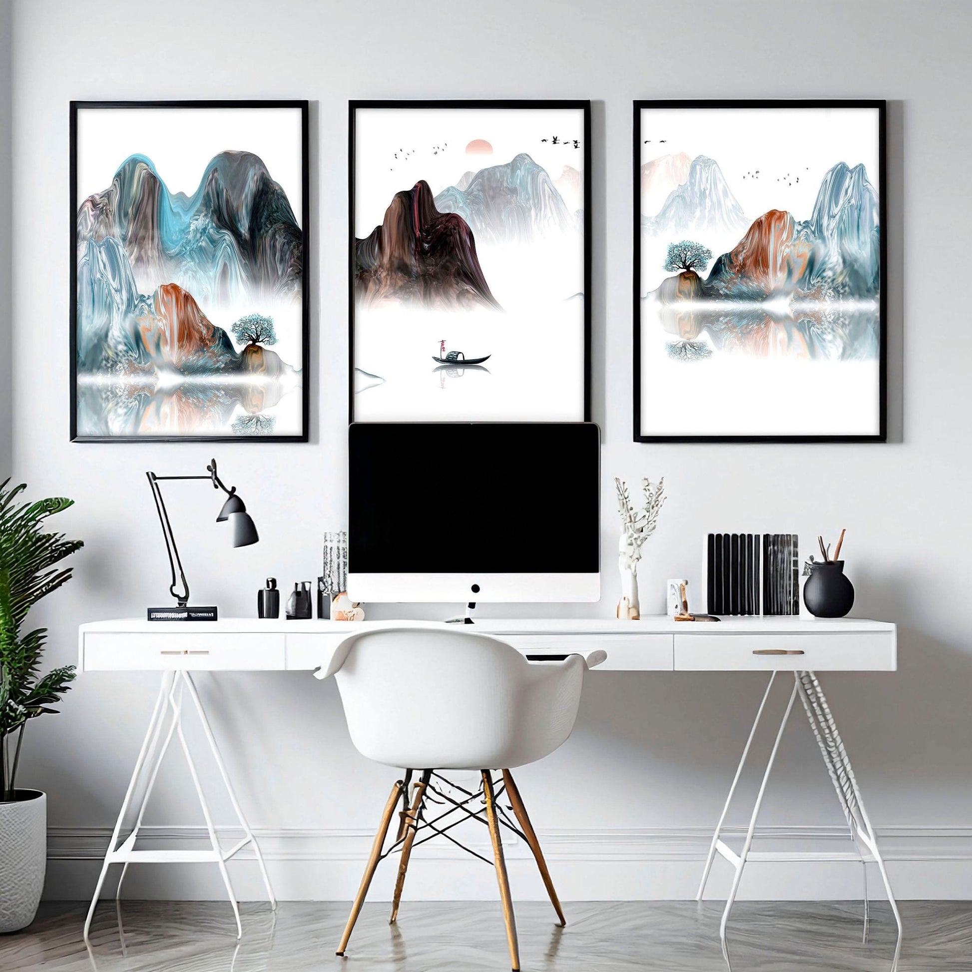Landscape art | set of 3 wall art prints for office