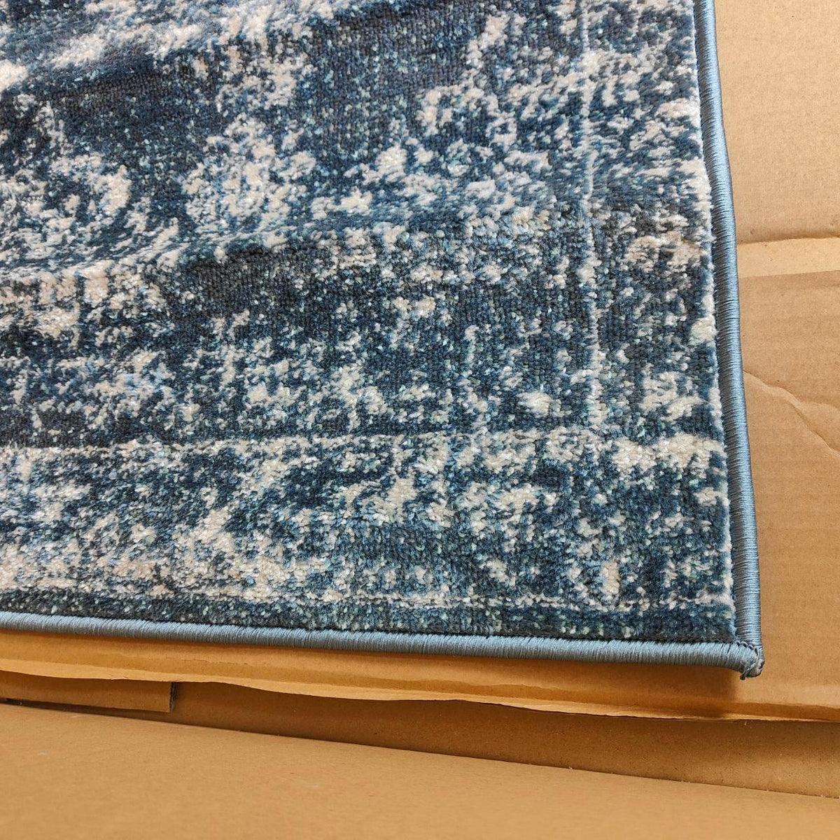 HomeArt Living Room RUG - Short Pile, Bordered, Dark Blue, 60x110cm