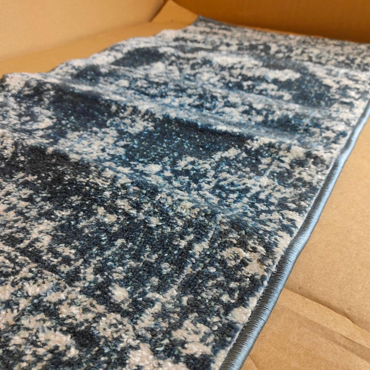 HomeArt Living Room RUG - Short Pile, Bordered, Dark Blue, 60x110cm