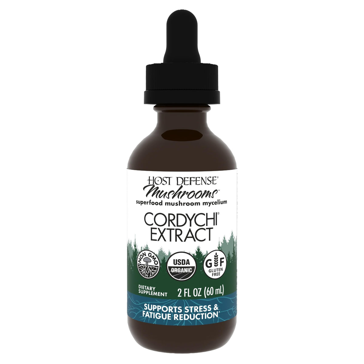 Host Defense CordyChi Extract - Cordyceps & Reishi Mushroom Supplement for Energy & Immune Support | 2 fl oz