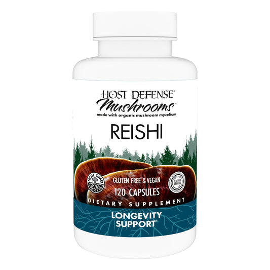 Host Defense Reishi Capsules | Immune & Heart Health Support, Energy & Vitality – 120 Capsules