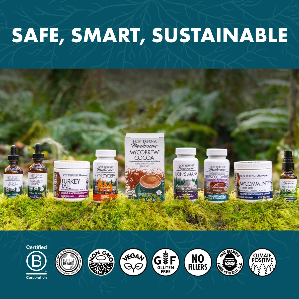 Host Defense Reishi Capsules – Immune & Heart Health Support, Energy & Vitality – 60 Capsules (30 Servings)