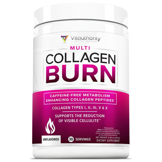 Vitauthority Hydrolyzed Collagen Powder – Burn Ultimate Beauty Complex for Women, Unflavored, 30 Servings