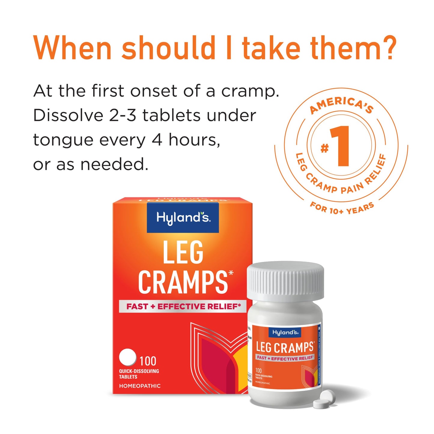 Hyland's Leg Cramps - Fast, Gentle Relief for Calf, Leg & Foot Camps (3-Pack, 300 Tablets)