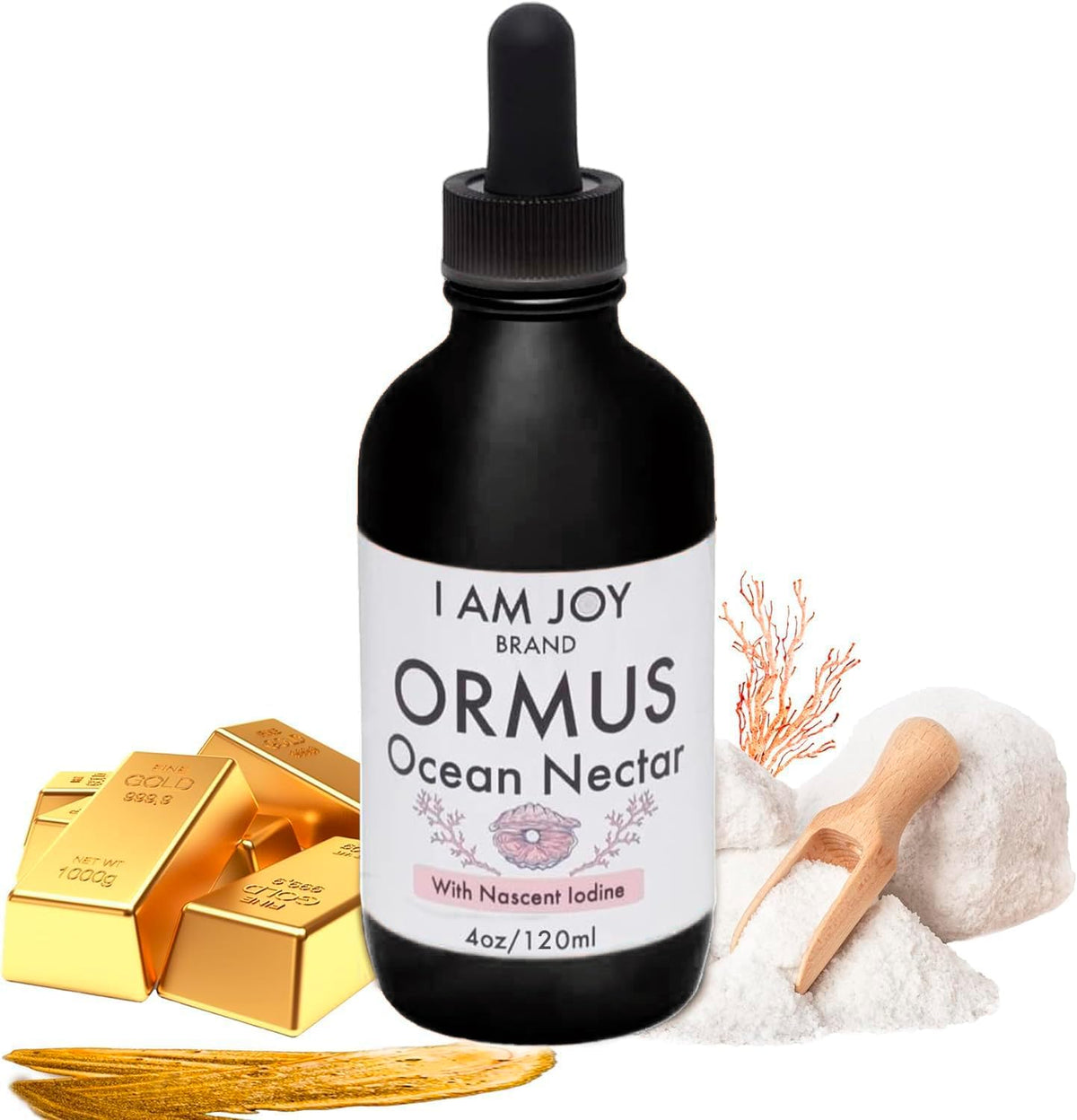 I Am Joy Co. Ormus Ocean Nectar with Iodine – Pineal Decalcification, Thyroid Support, Energy (4oz)