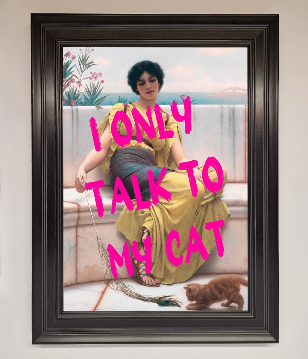 I Only Talk To My Cat Framed Wall Art