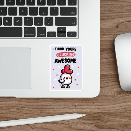 Clucking Awesome Chicken Sticker | Funny Pun Vinyl Decal