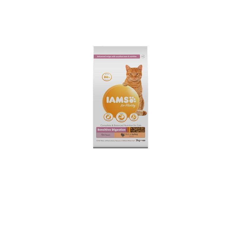 Iams Cat Adult Sensitive Digestion with Turkey 2kg - Case of 2