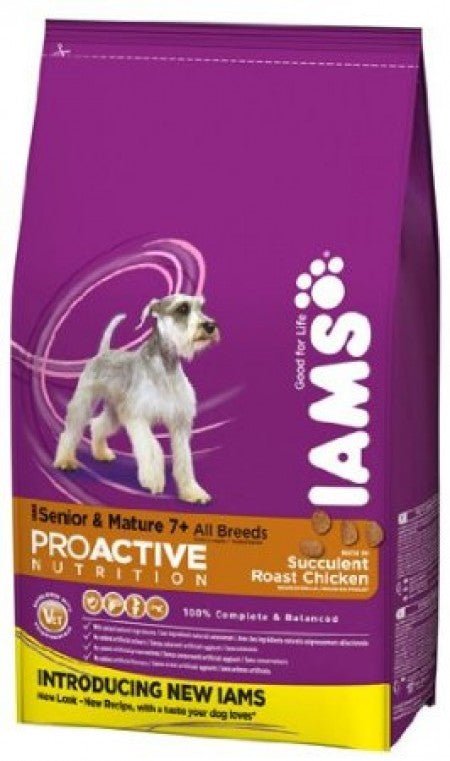 Iams Senior Chicken Dry Kibble Canine Food 1kg