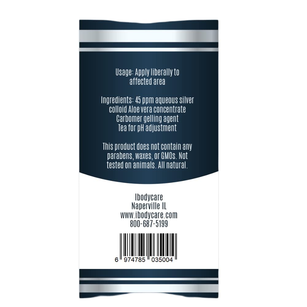 ibodycare Super Silver Colloidal Gel 45 PPM – Skin Comfort (4 oz)