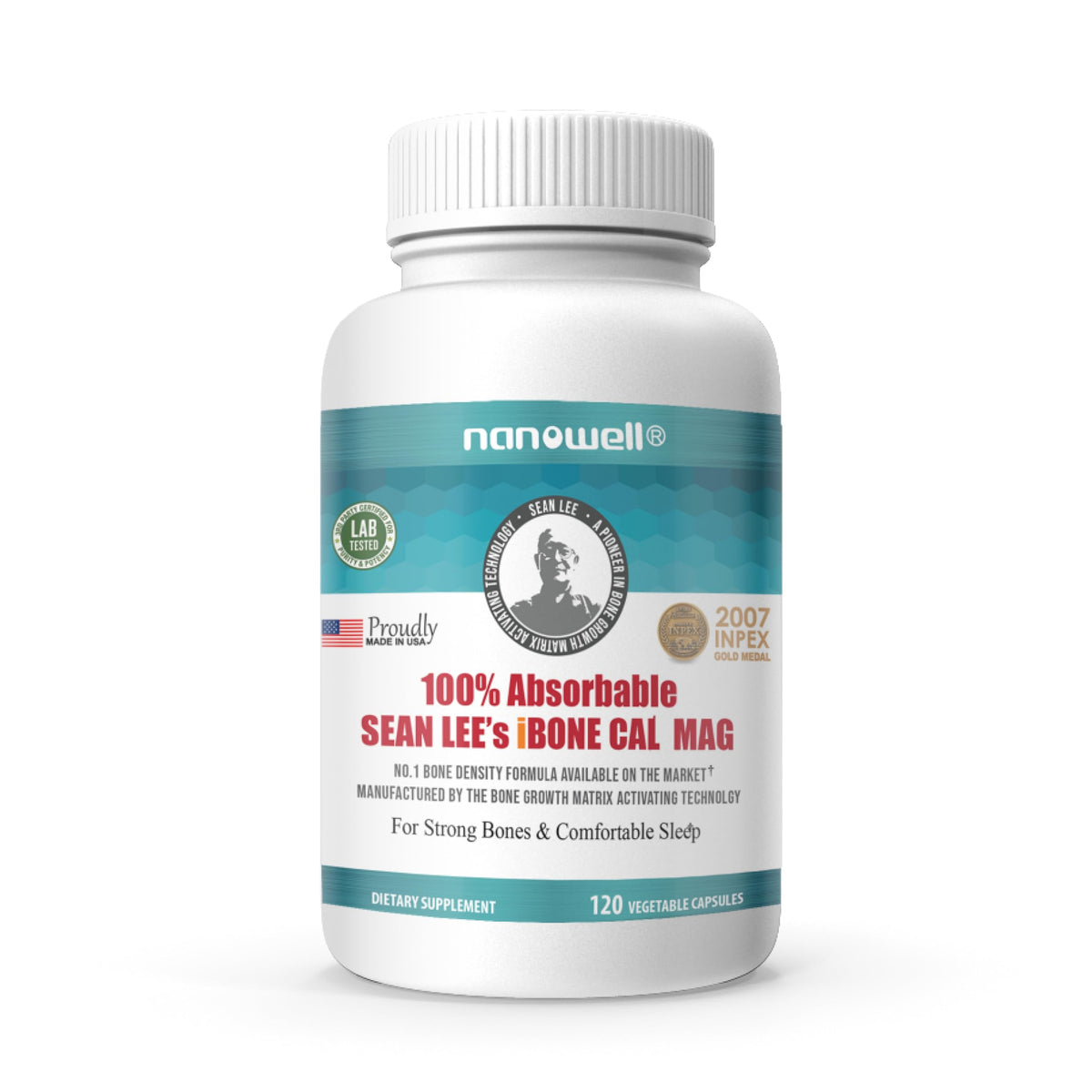 NANOWELL iBone Cal Mag – Bone Health Calcium & Magnesium Supplement | 120 Veg Capsules (30 Day Supply)