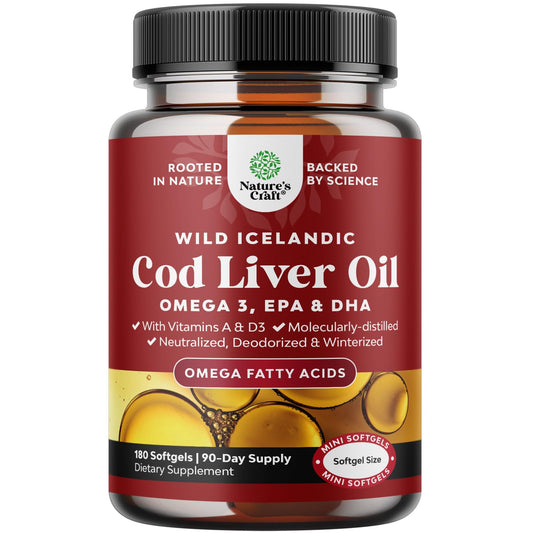 Icelandic Cod Liver Oil Softgels – Wild-Caught Omega-3 1000mg | D3 & A
