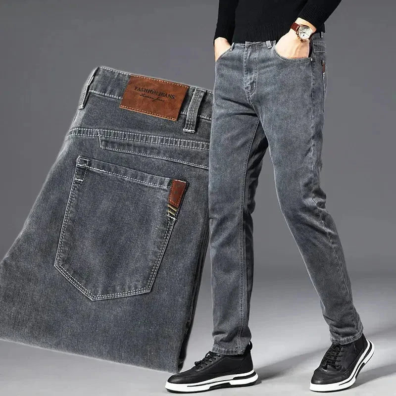 ICPANS Men's Classic Stretch Denim Jeans – Vintage Black, Regular Fit (Sizes 29-40)