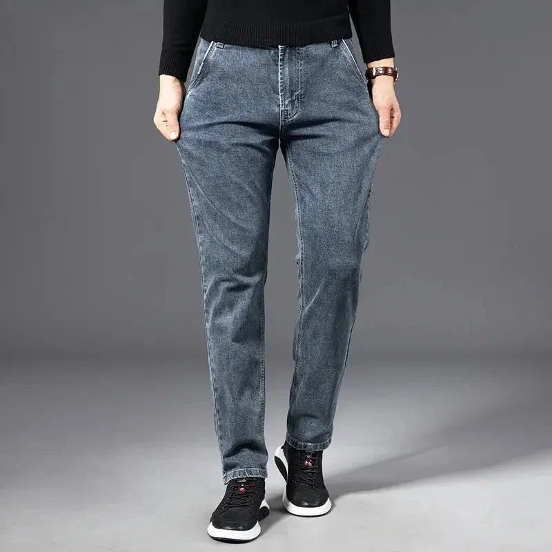 ICPANS Men's Classic Stretch Denim Jeans – Vintage Black, Regular Fit (Sizes 29-40)