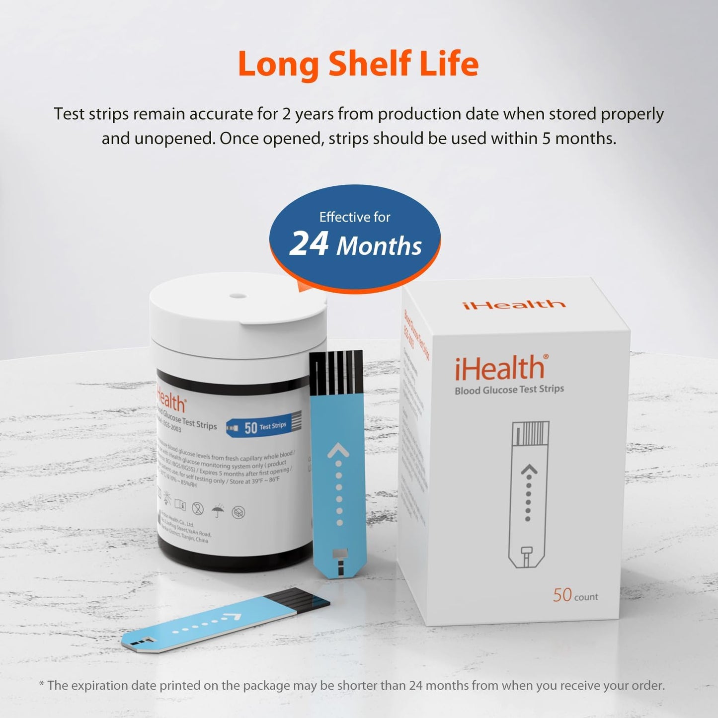 iHealth Blood Glucose Strips & Lancets – 50 Count, Compatible with iHealth Meters