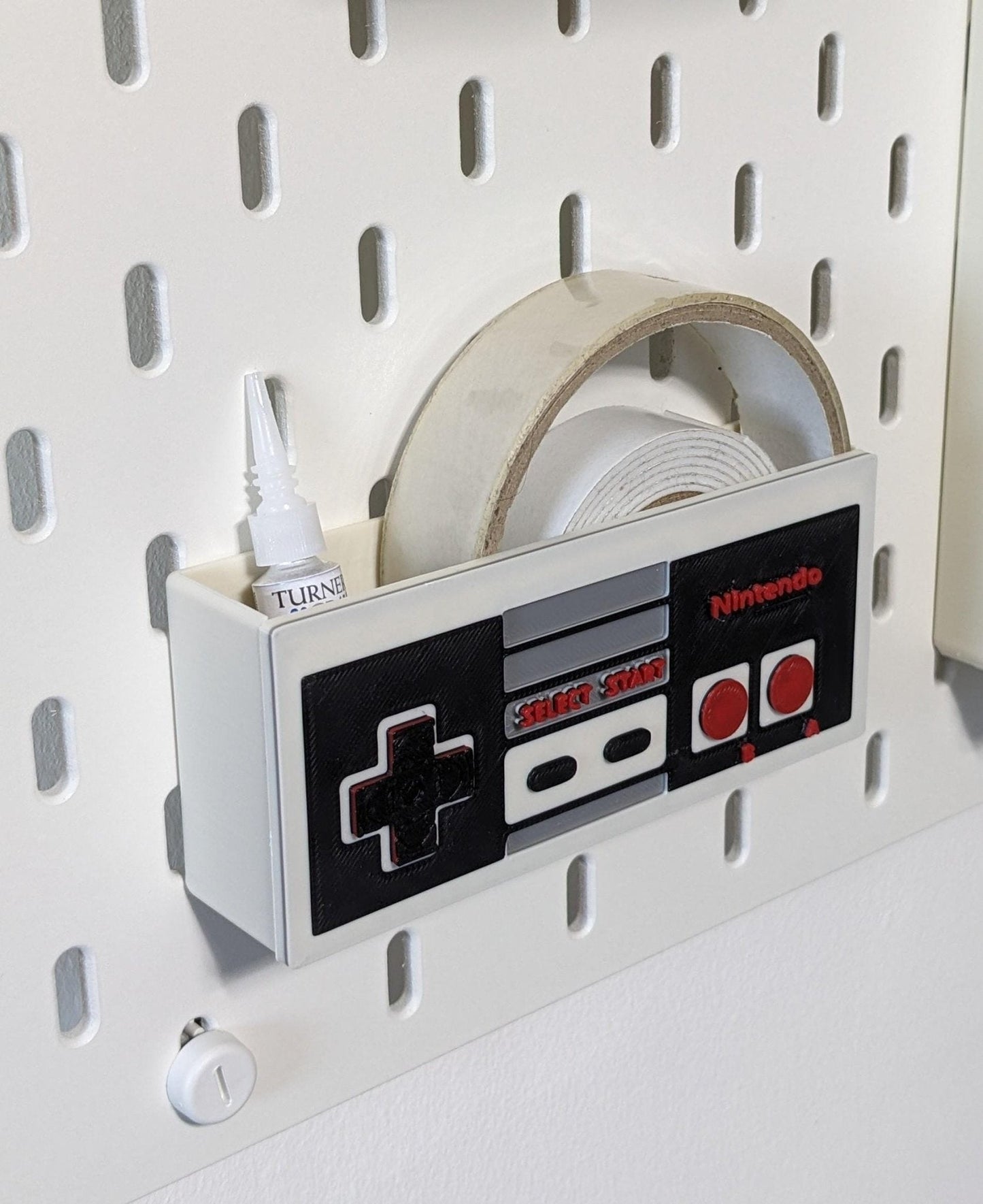 Ikea Skadis compatible Nintendo themed controller NES storage container.