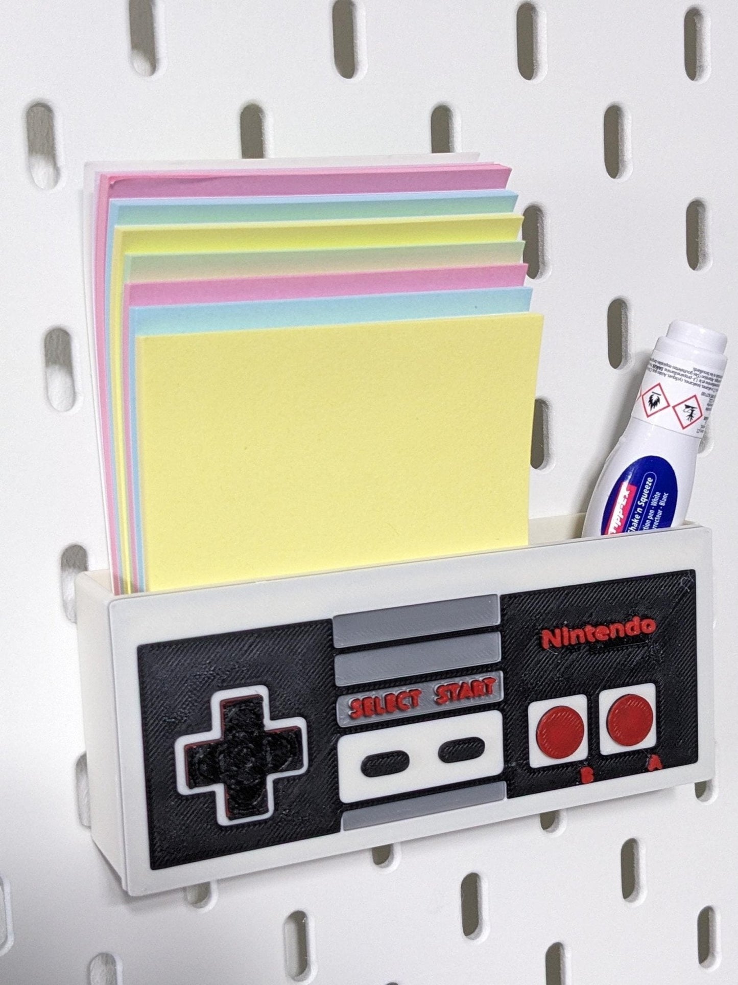 Ikea Skadis compatible Nintendo themed controller NES storage container.