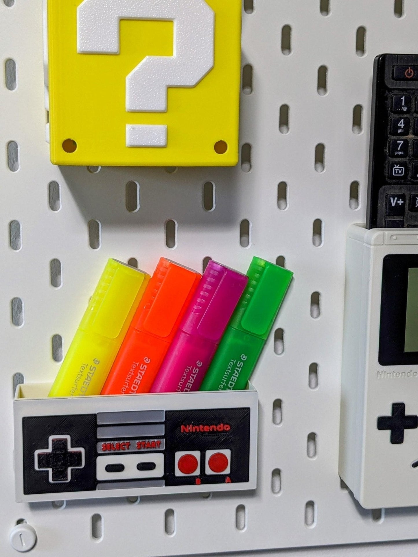 Ikea Skadis compatible Nintendo themed controller NES storage container.