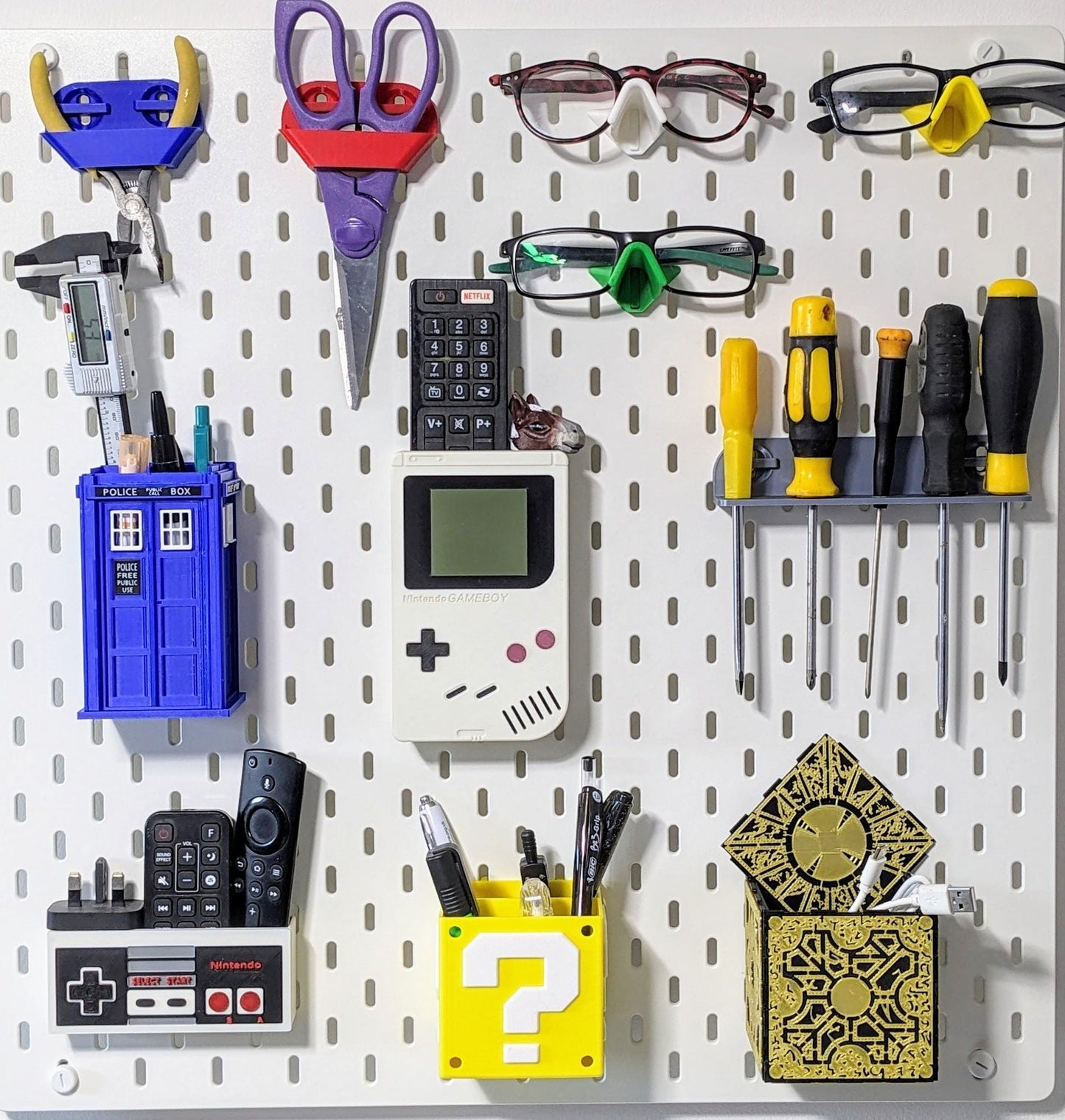 Ikea Skadis compatible screwdriver tool holder.  Heavy duty mini shelf .
