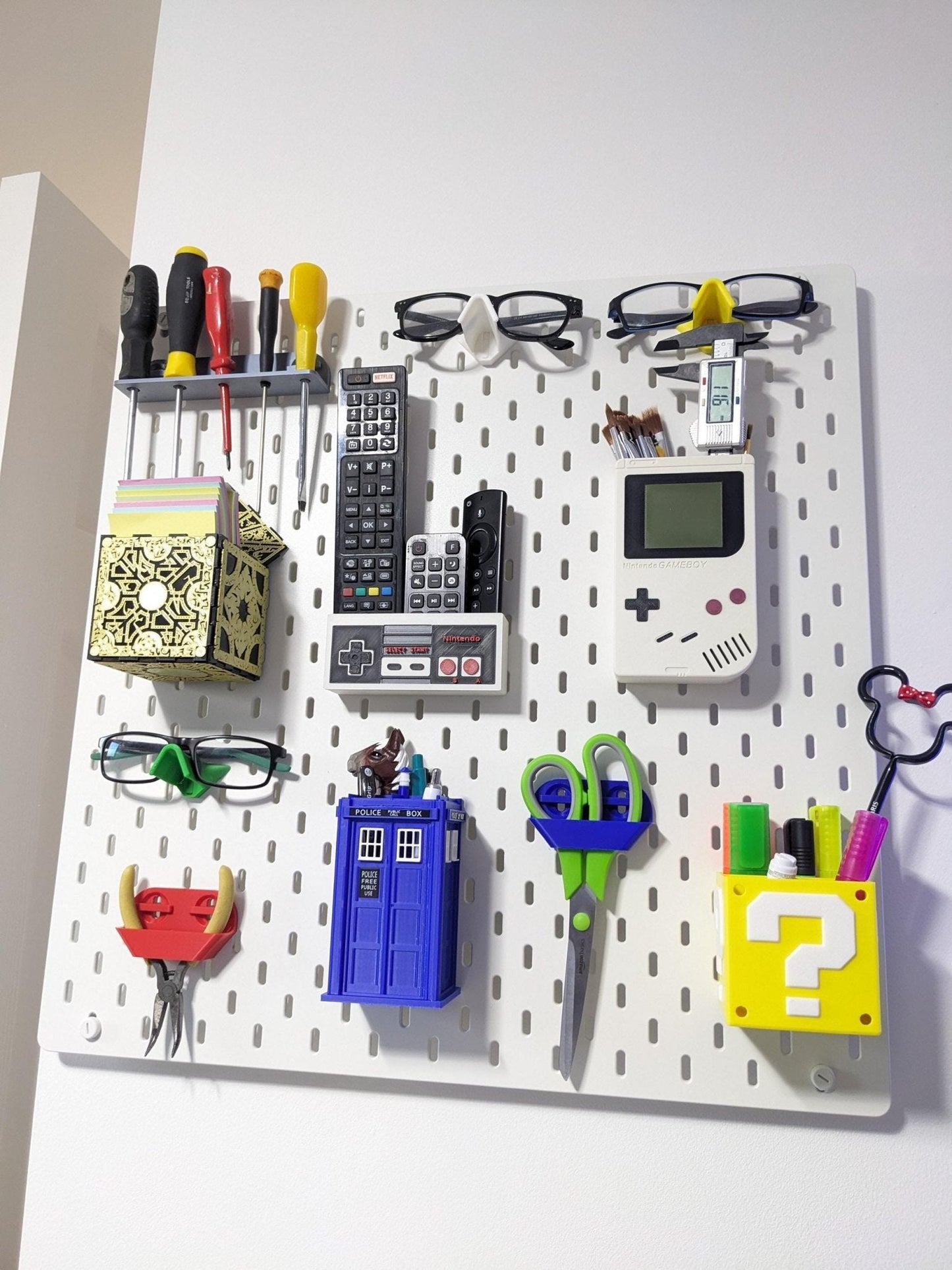 Ikea Skadis compatible screwdriver tool holder.  Heavy duty mini shelf .