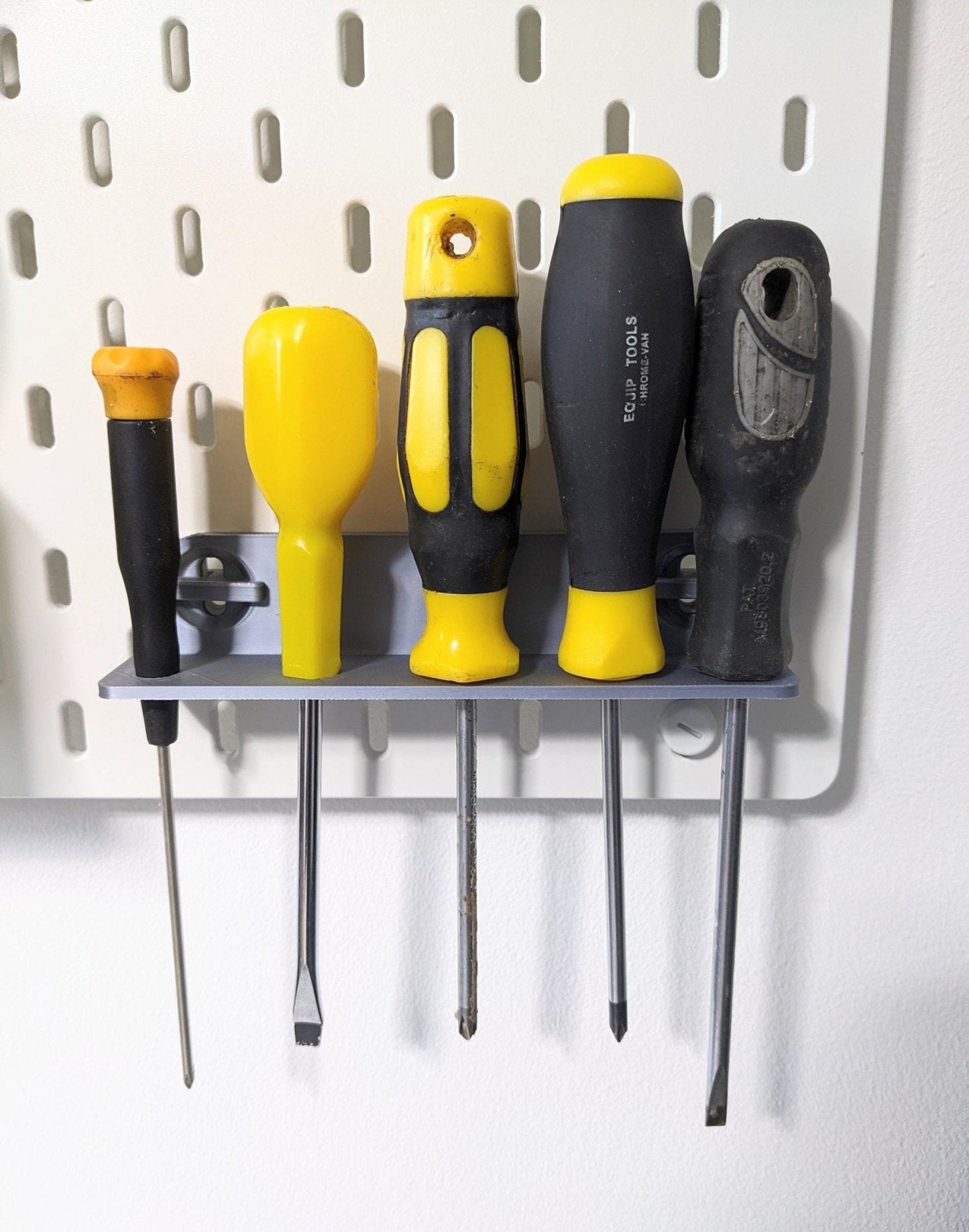 Ikea Skadis compatible screwdriver tool holder.  Heavy duty mini shelf .