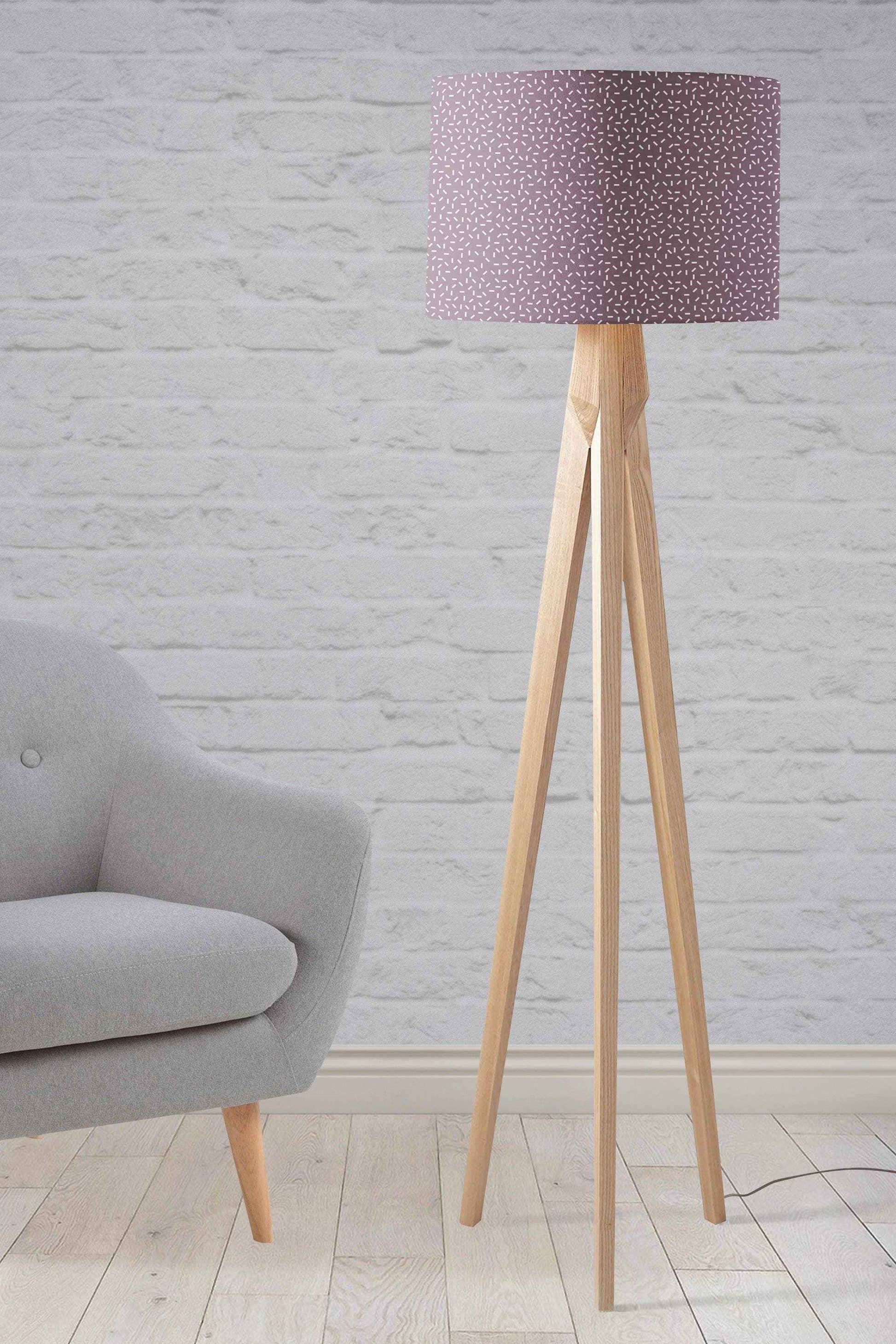 Purple Lampshade with a Modern Line Design, Ceiling  or Table Lamp Shade