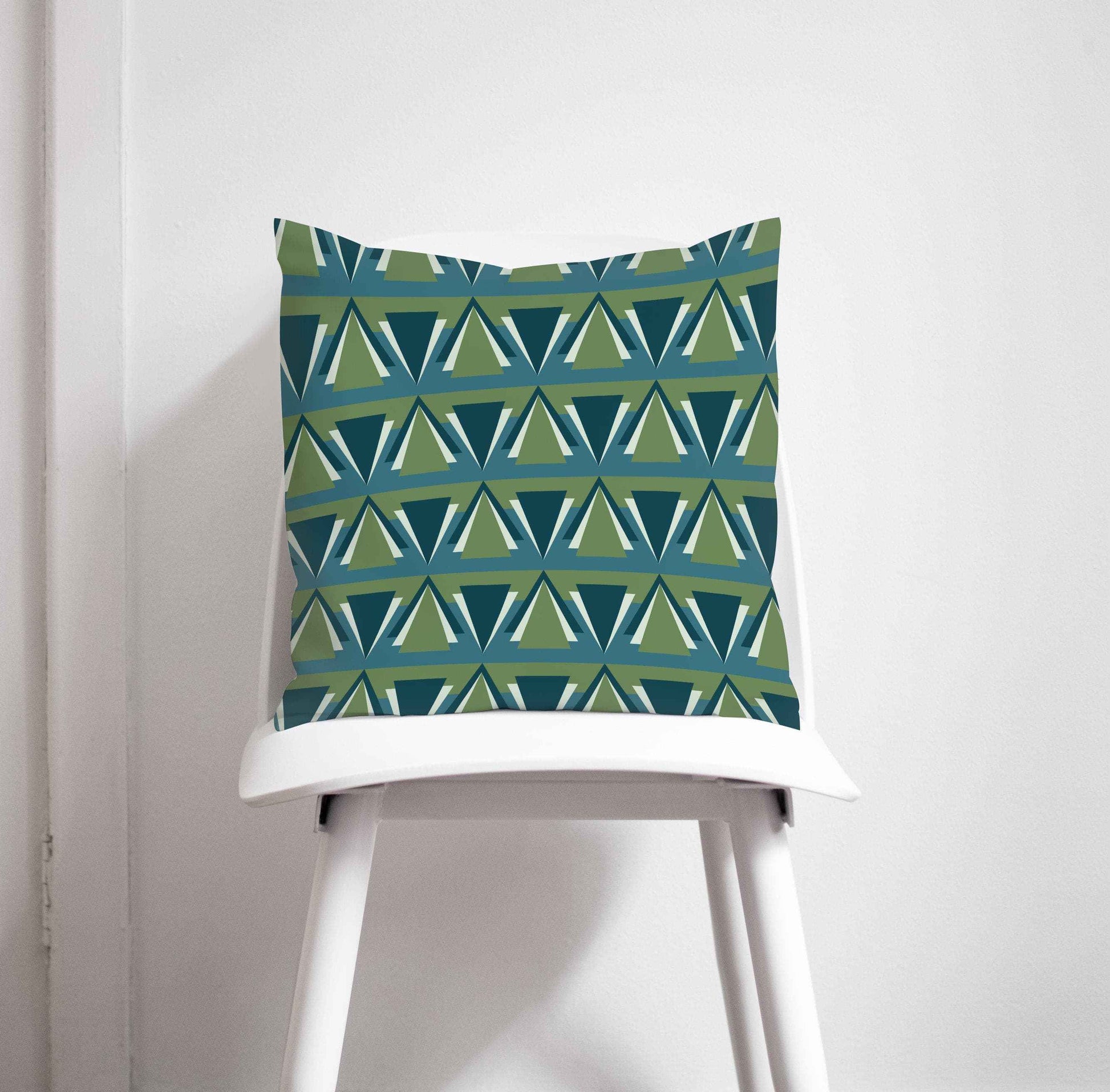 Green and Blue Art Deco Design Cushions, Throw Pillow