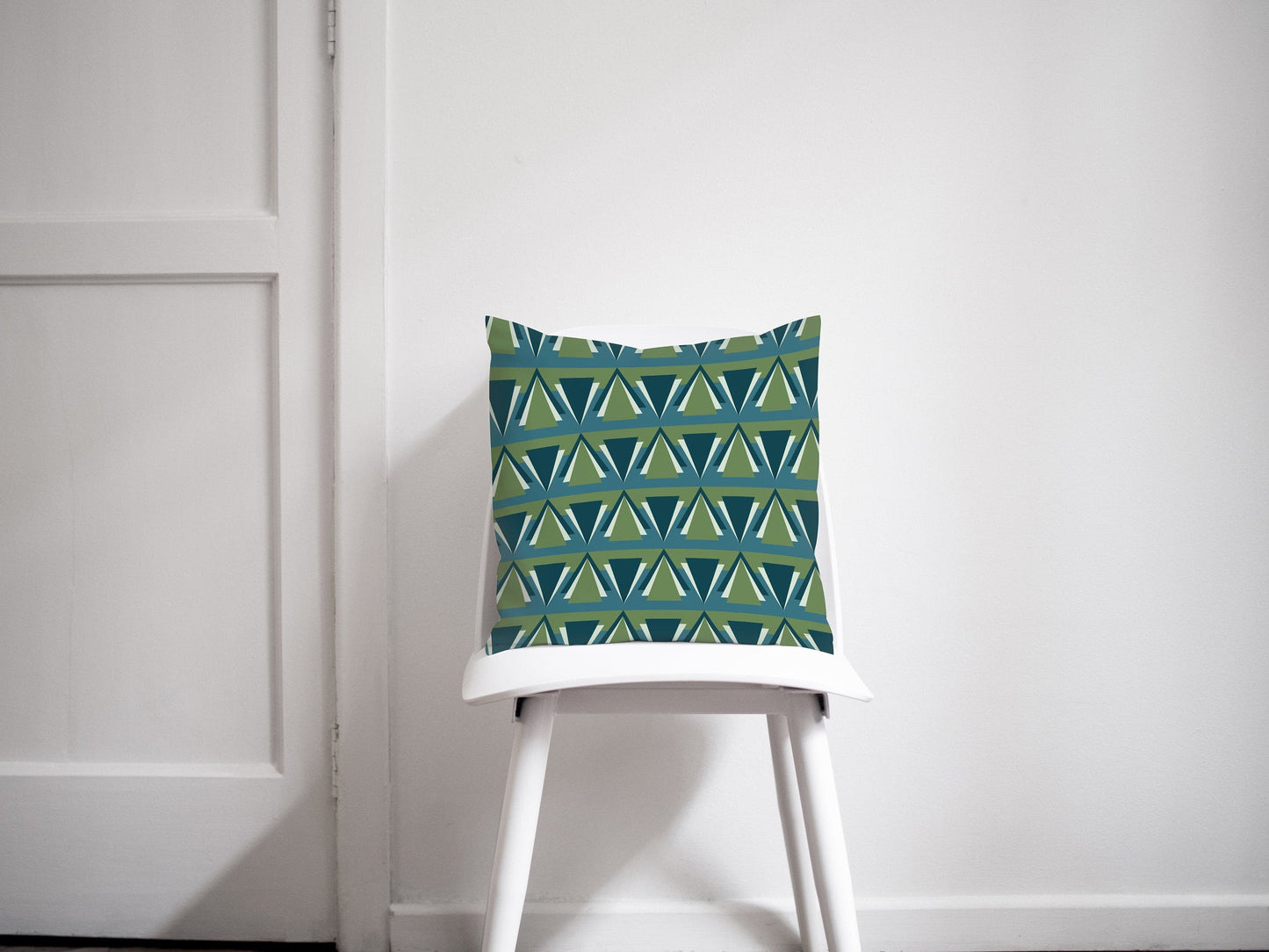 Green and Blue Art Deco Design Cushions, Throw Pillow