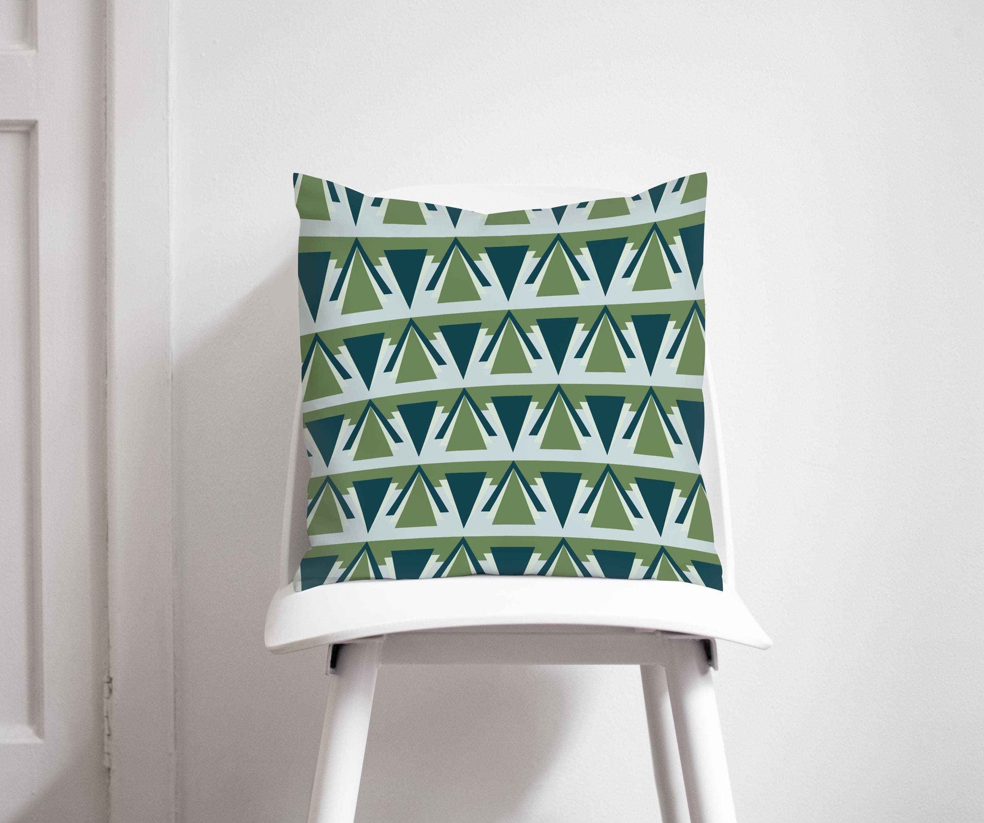 Green and Grey Art Deco Design Cushion, Throw Pillow