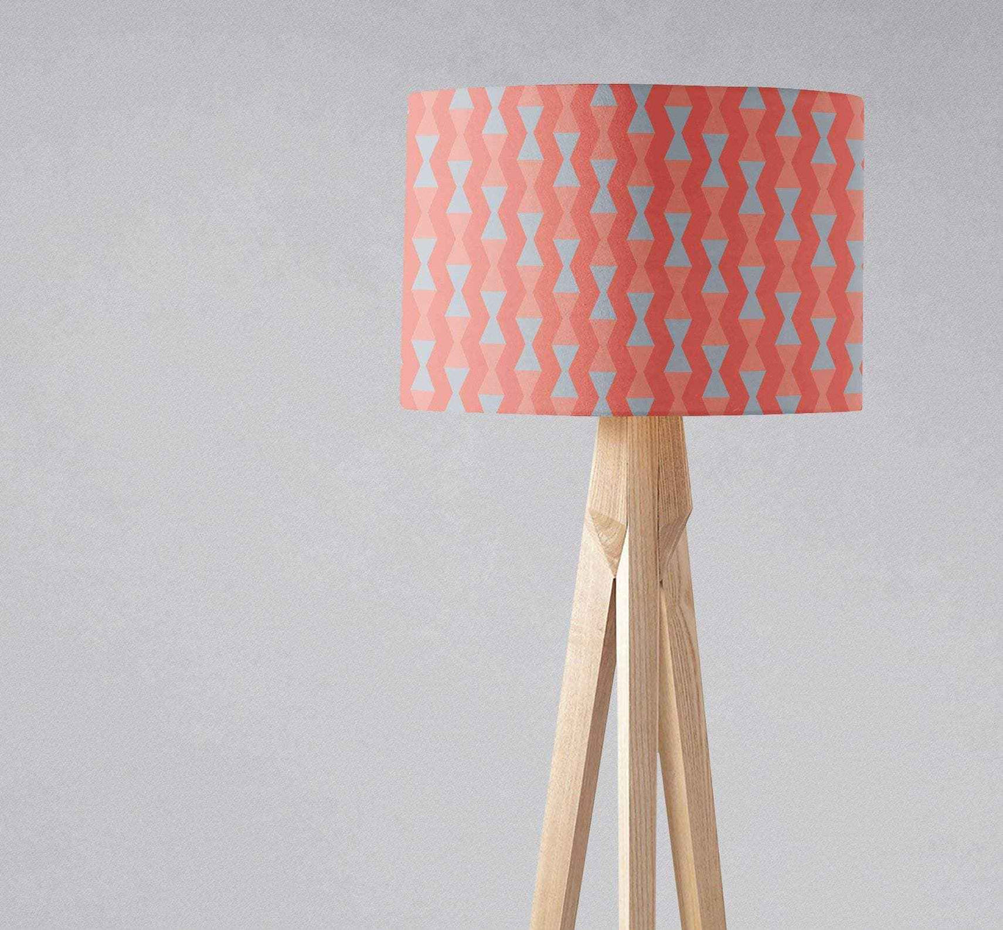 Coral and Grey Mid century Modern Retro Lampshade