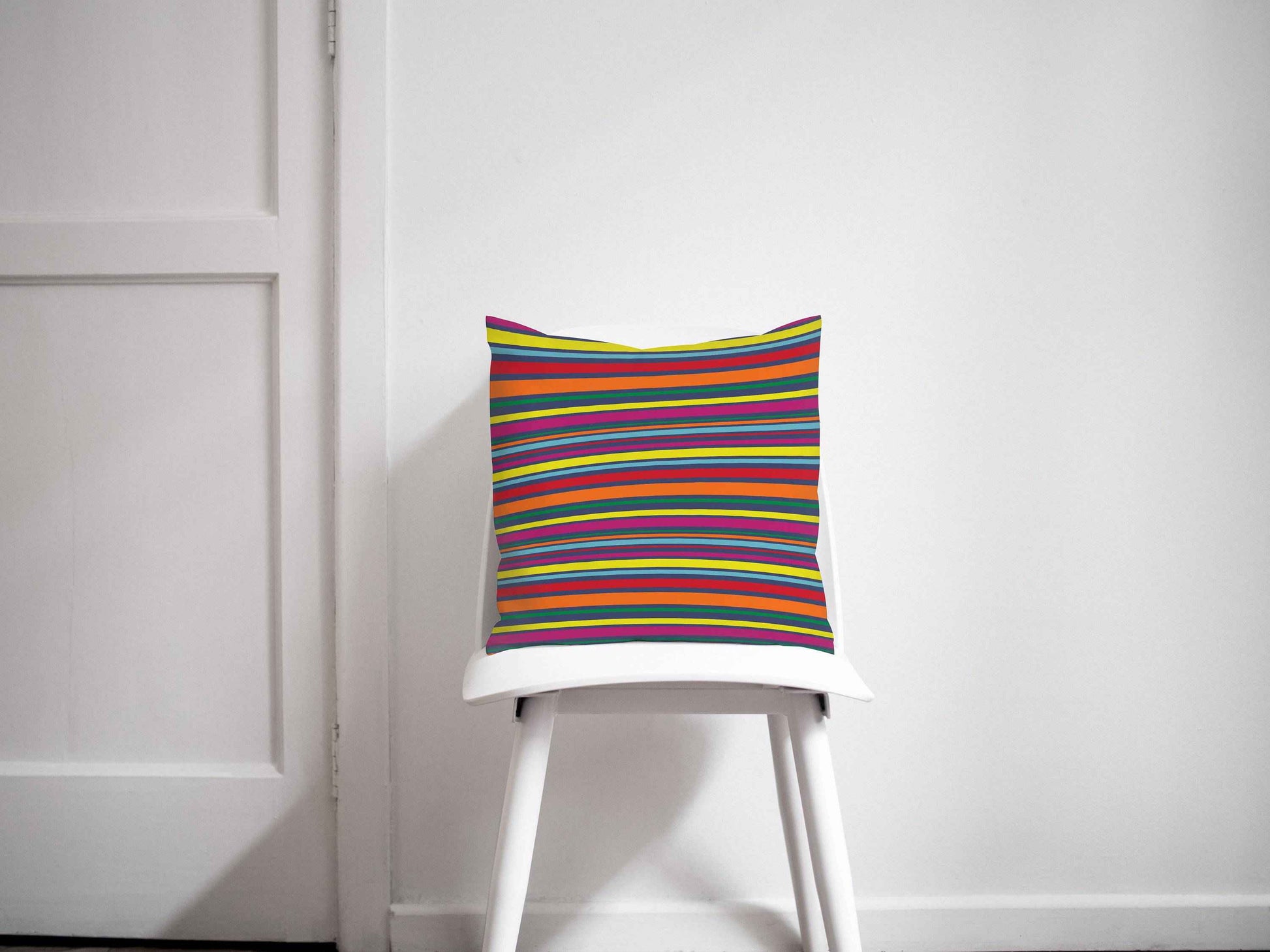 Rainbow Striped Design Cushion, Throw Pillow