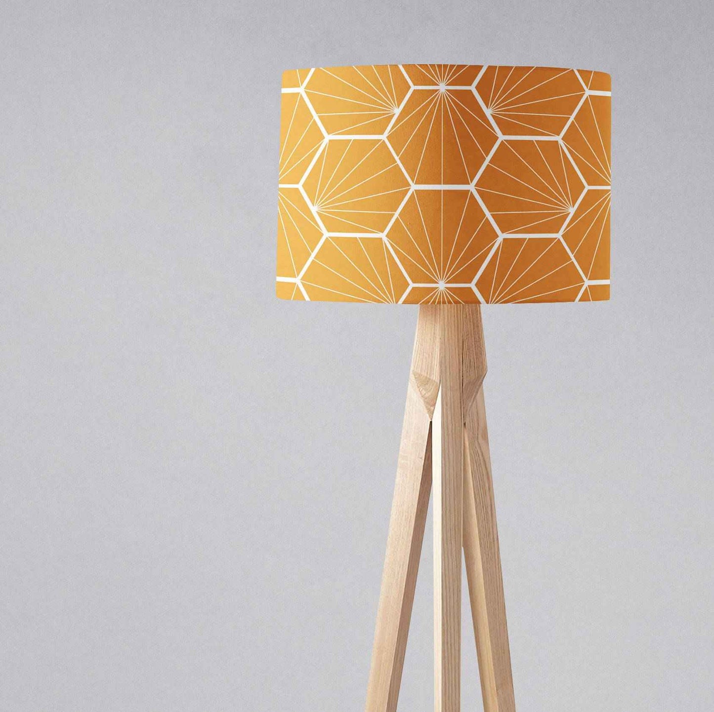 Butterscotch Yellow Geometric Hexagons Lampshade, Ceiling or Table Lamp Shade