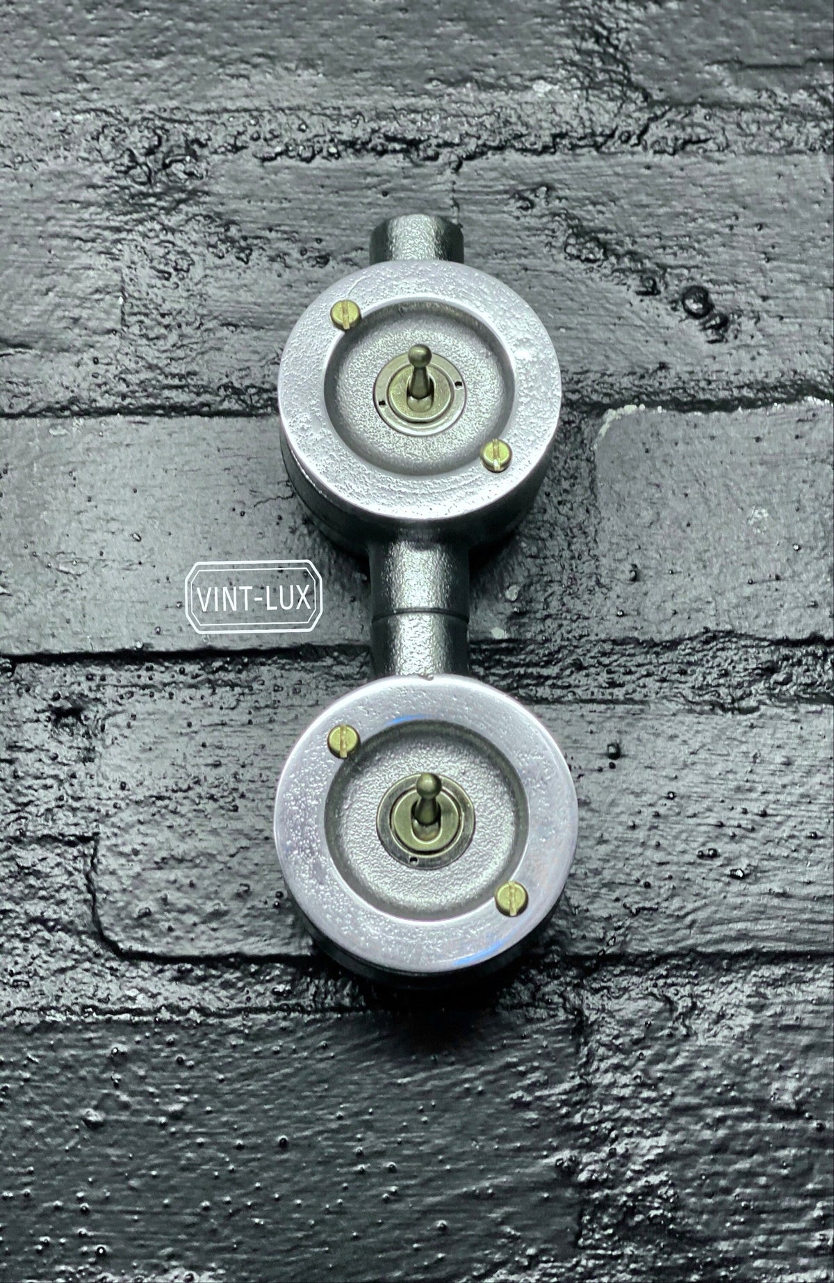 Double Gang Solid Cast Conduit Light Switch | 2 Way Industrial Vintage Style
