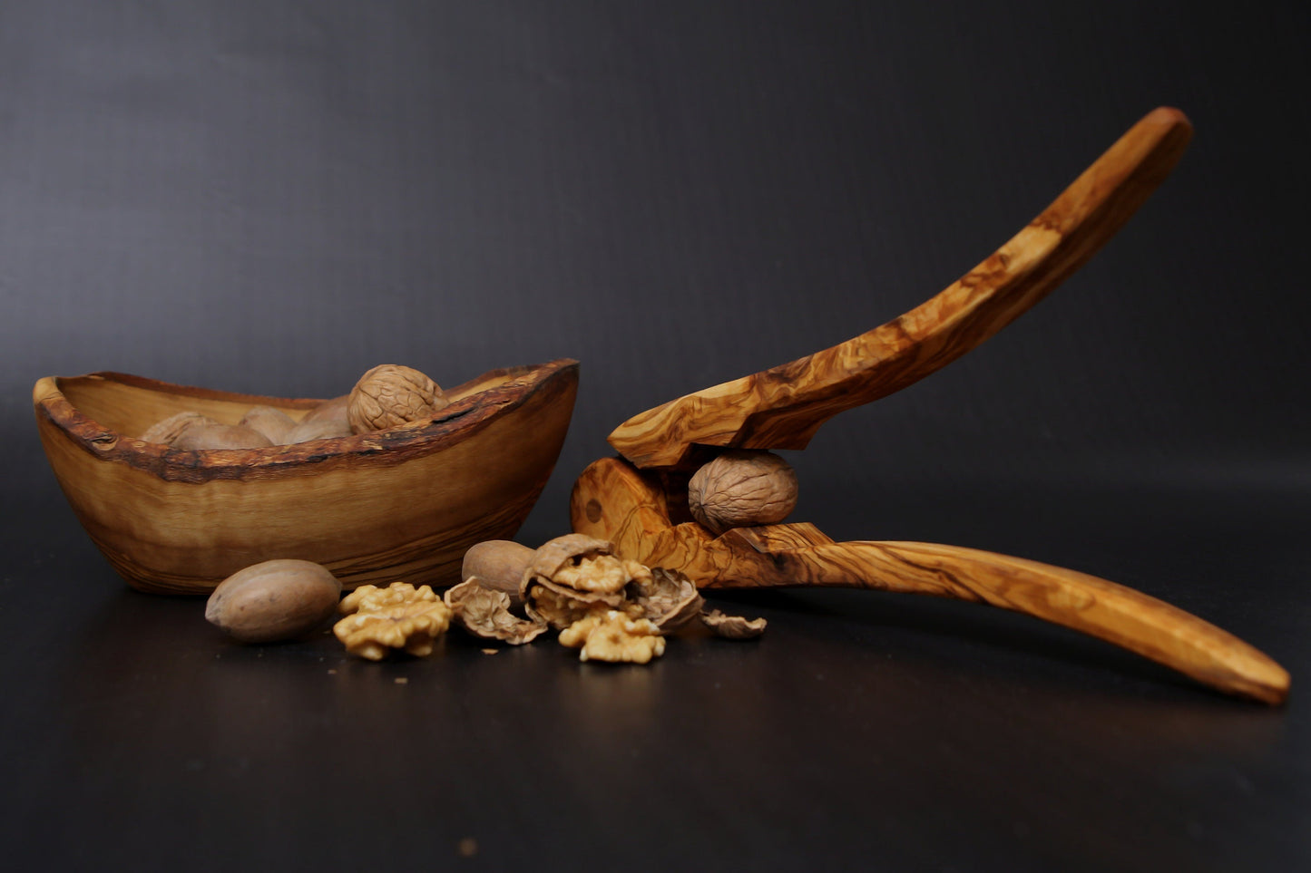 Olive Wood Pliers Nutcracker | Handheld Wooden Lever Manual Walnut Cracker