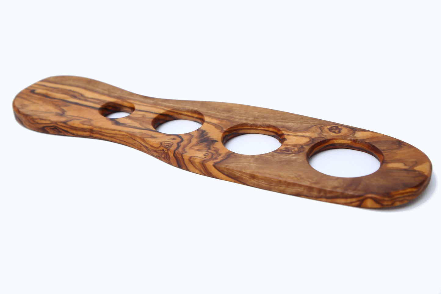 Handcrafted Olive Wood Spaghetti Measure - 4 Hole Pasta Portioning Gadget