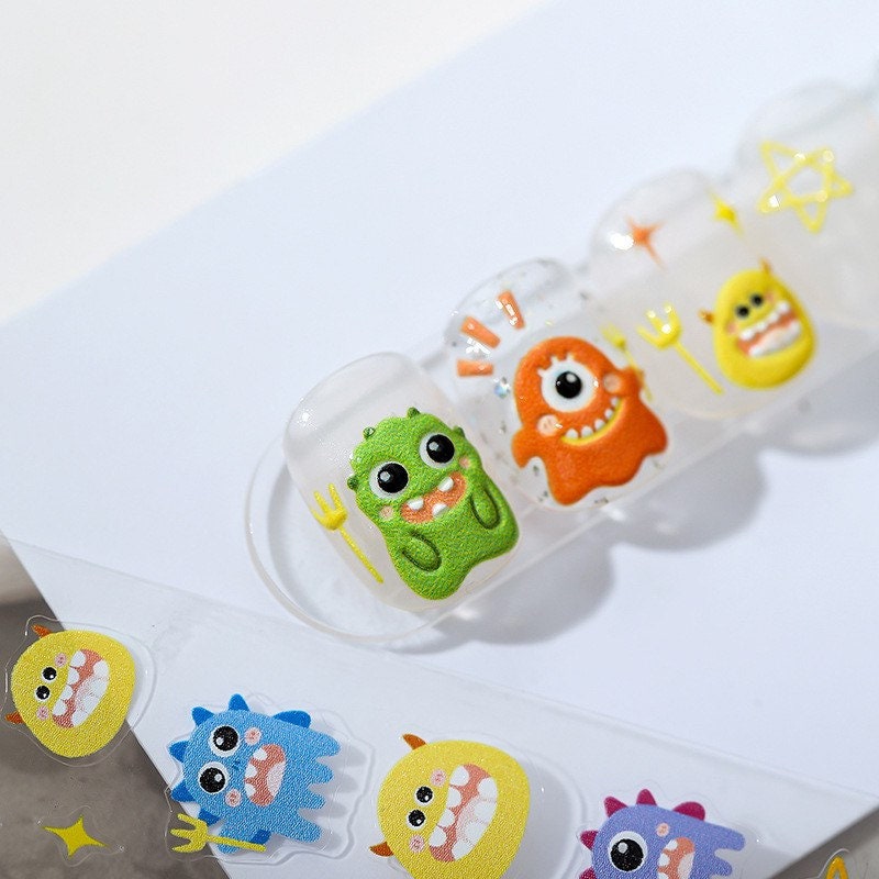 Hello Claws | Little Monster Embossed Pattern Design Nail Deco Sticker