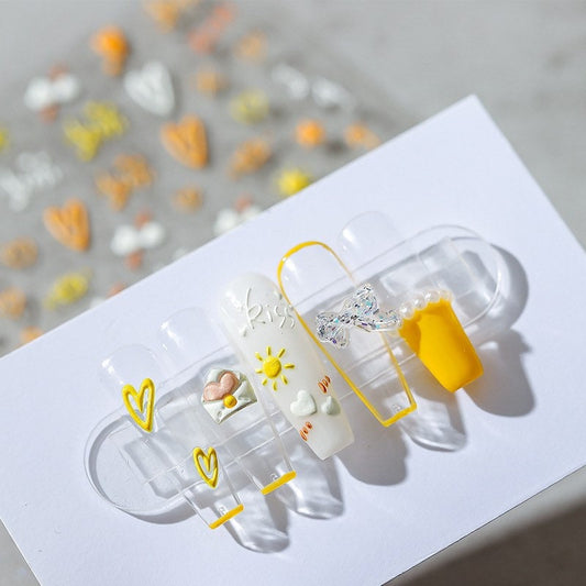 Hello Claws | Love Letter Embossed Pattern Design Nail Deco Sticker