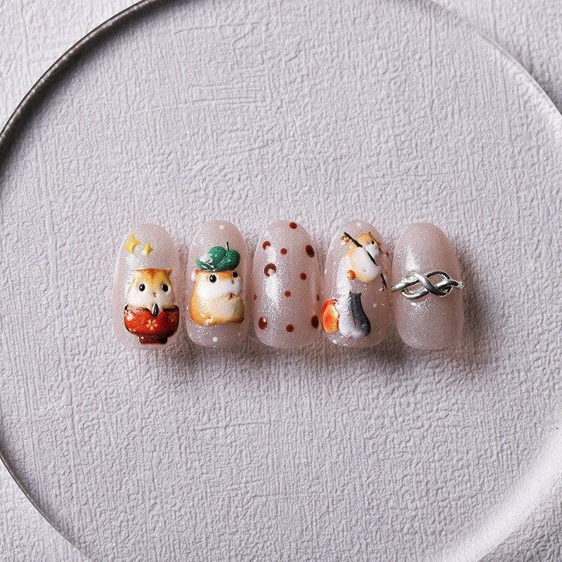 Hello Claws | Chipmunk Embossed Pattern Design Nail Deco Sticker