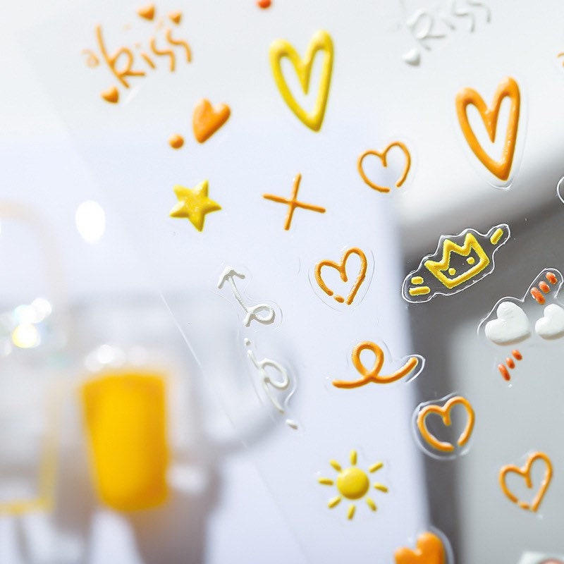 Hello Claws | Love Letter Embossed Pattern Design Nail Deco Sticker