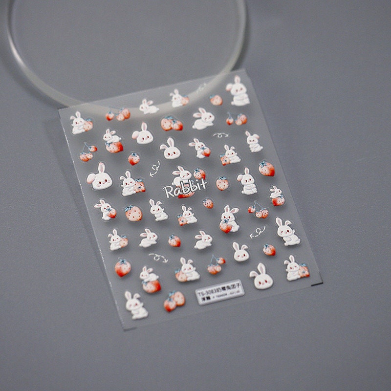 Hello Claws | Strawberry and Bunny Nail Deco Sticker